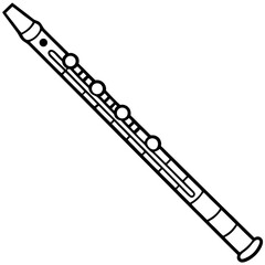 Flute line art vector