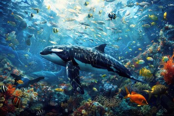 Marine Food Chain or food web