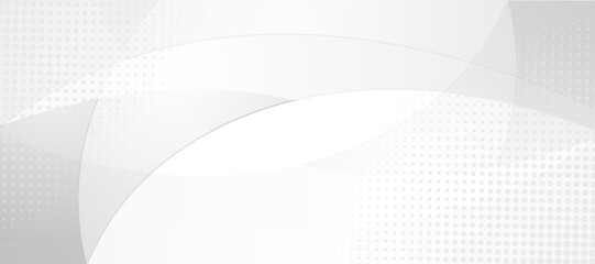Abstract modern white and gray dot gradient curve background. Smooth graphic pattern. Simple curve shape element with line. Suit for poster, brochure, website, flyer, banner