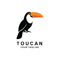 Toucan flat style vector logo template