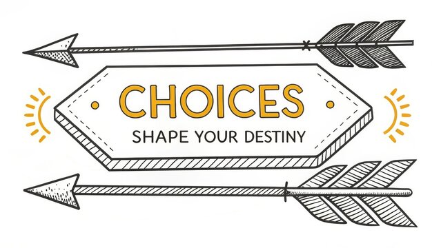 Inspiring Message About Choices and Destiny with Arrows Illustration
