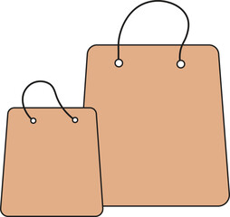 Soft beige-colored Twin Shopping carry bags 
