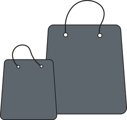 Grey-colored Twin Shopping carry bags 