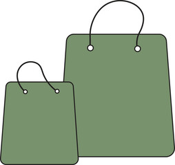Green-colored Twin Shopping carry bags 