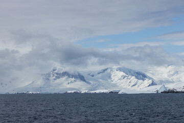 Antarctica snow capped mountains