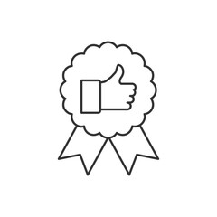 Approved certified medal icon line design vector