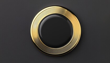 empty enamel pin mockup blank round black gold lapel badge mock up