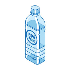 Plastic bottle labeled BPA-free, representing health and safe packaging.