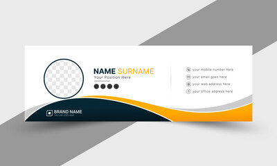 Modern email signature template, Professional contact banner for personal and business branding