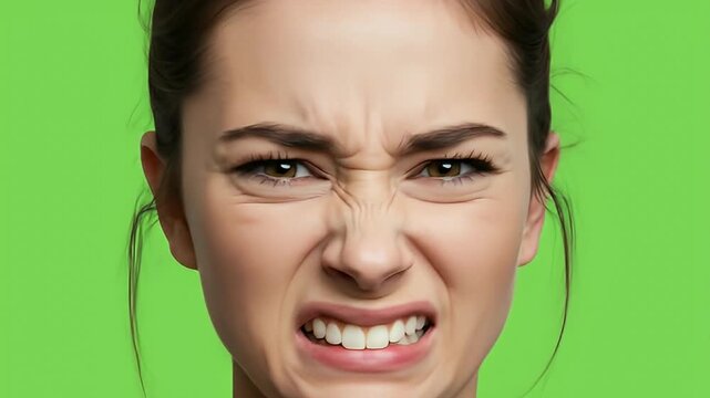 Woman Displaying Disgust Facial Expression (AI Generated)