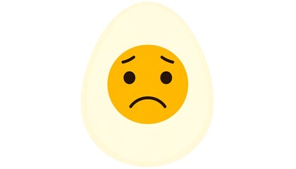 Fototapeta premium A cartoon egg with a sad face