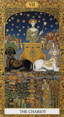 Symbolist painter style of tarot card illust VII - The Chariot (전차)
