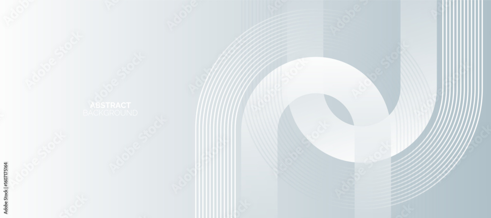 Wall mural white minimal abstract background. modern shiny white diagonal rounded lines pattern. minimal geomet
