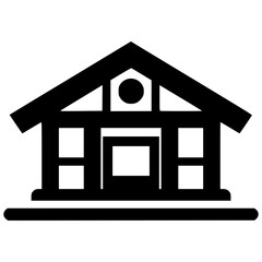 Simple vector icon of a house with a gable roof design