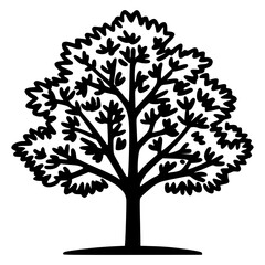 Obraz premium Vector icon of a tree design with detailed foliage elements