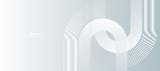 White Minimal Abstract Background. Modern shiny white diagonal rounded lines pattern. Minimal geometric.