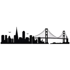 Fototapeta premium Night City Silhouette With Iconic Bridge,a Dark Beauty isolated on transparent background Generative AI.