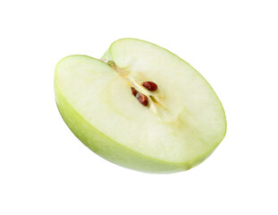 Half of fresh apple isolated on white