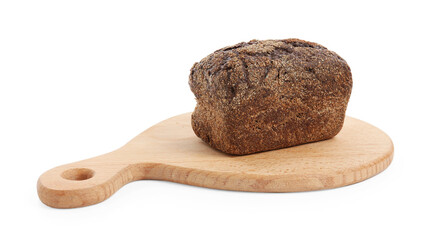 Loaf of rye bread isolated on white