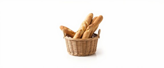 Basket of Freshly Baked Baguettes