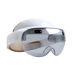 White Mixed Reality Headset on Isolated Background, Future Tech, Innovation. Use Concept