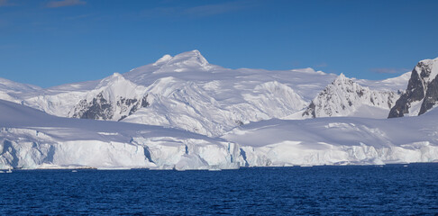 Antarctica snow capped mountains
