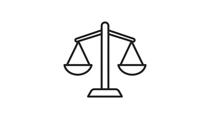 Simple outline drawing of a balance scale