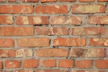 Texture of old brick wall as background, closeup