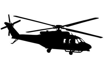 Fototapeta premium Sleek silhouette of a powerful helicopter soaring through the night sky