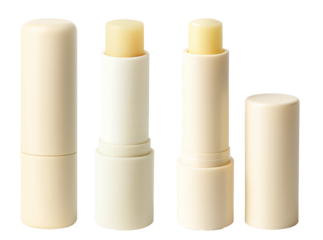 Ivory Lip Balm Stick Set – Capped and Opened Variations