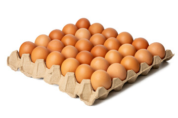 The Photograph of fresh eggs packed in a tray made from cardboard boxes high resolution 45MP and...