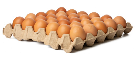 The Photograph of fresh eggs packed in a tray made from cardboard boxes high resolution 45MP and focus stacking technique