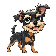 Cute Affenpinscher Dog with funny expression - vector illustration