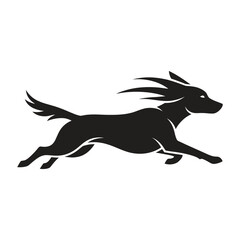 Running Dog Silhouette – Dynamic Minimalist Black Logo Design