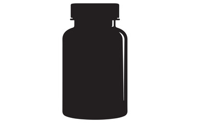 Black silhouette of a medicine bottle, vector illustration