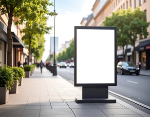 Blank billboard on city street
