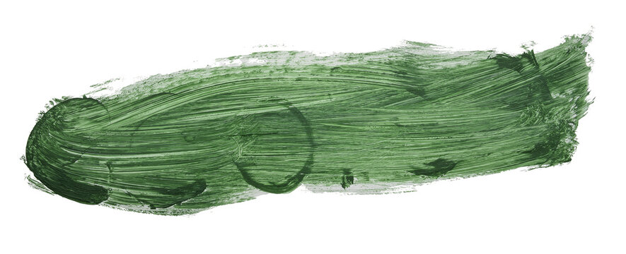 Green paint streaking dynamically across transparent surface, revealing textured brushwork with contemporary artistic flair