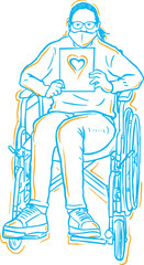 girl in wheelchair - inclusive character illustration