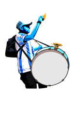 soccer fan with bass drum - stadium supporter illustration - CHICO CON BOMBO.ai
