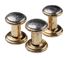 Crafting unique designs with vintage brass push pins home office isolated on transparent background