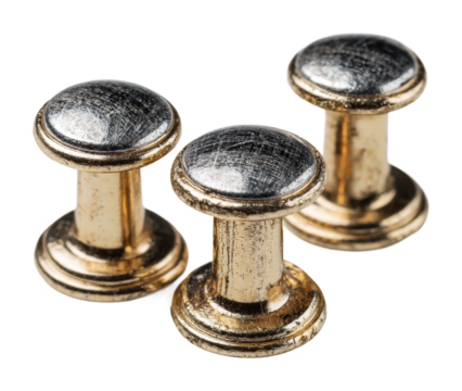 Crafting unique designs with vintage brass push pins home office isolated on transparent background