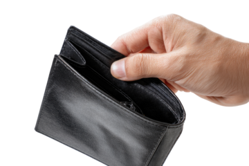 Empty wallet held in hand