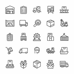 Logistics and shipping icons set