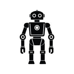 Vintage robot illustration with a simple and minimalist design aesthetic
