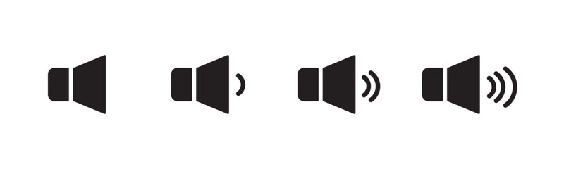 Speakers Icon Set - Audio, Sound System, Music Vector Graphics