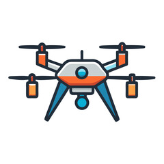 Modern Drone Icon with Camera for Aerial Photography and Videography