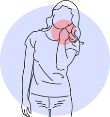 Woman Suffering from Intense Pain in the Neck Region