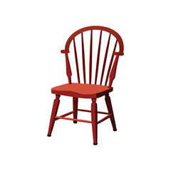 Vector Illustration of a Windsor Chair Furniture Design Isolated on White Background