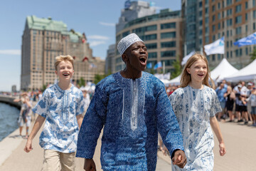 Obraz premium celebrating international childrens day around world showcases diverse cultural traditions and universal joy of