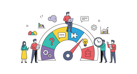 Fototapeta premium Visualizing business performance metrics for effective strategic decision making and growth acceleration